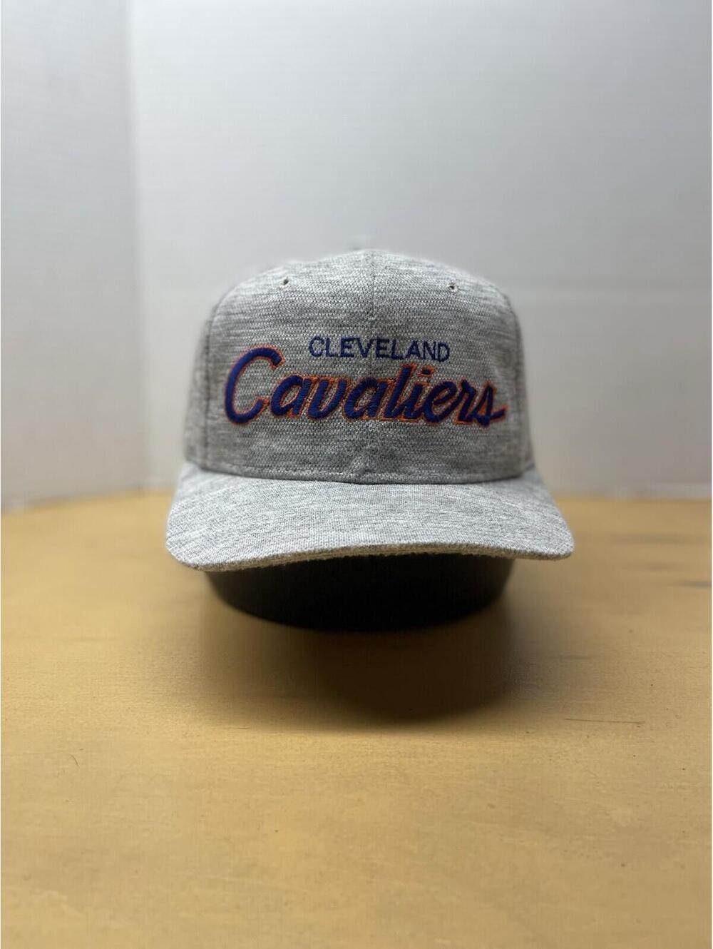 VTG NBA Cleveland Cavaliers Cavs Script Snapback Hat Sports Specialties Heather